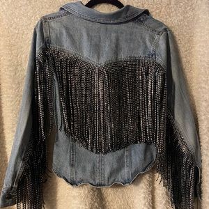 Blingged fringe jacket